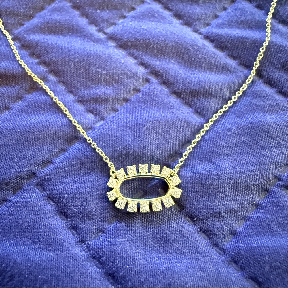Kendra Scott Gold Necklace with Clear Accents